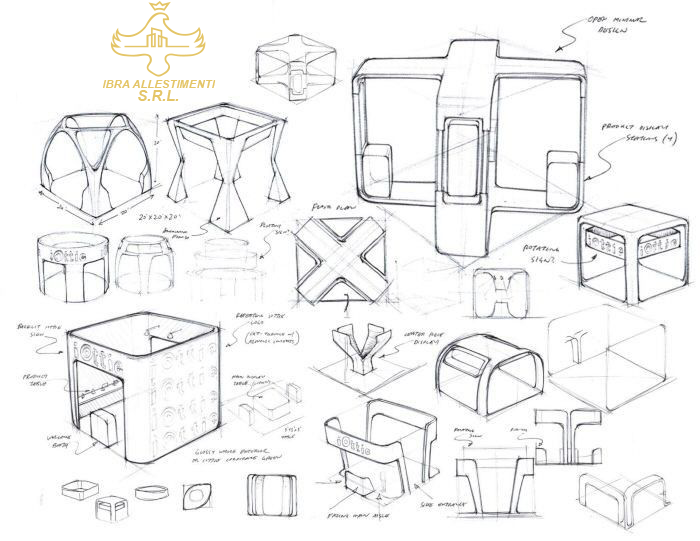 Progettazione di uno stand fieristico con concept su misura